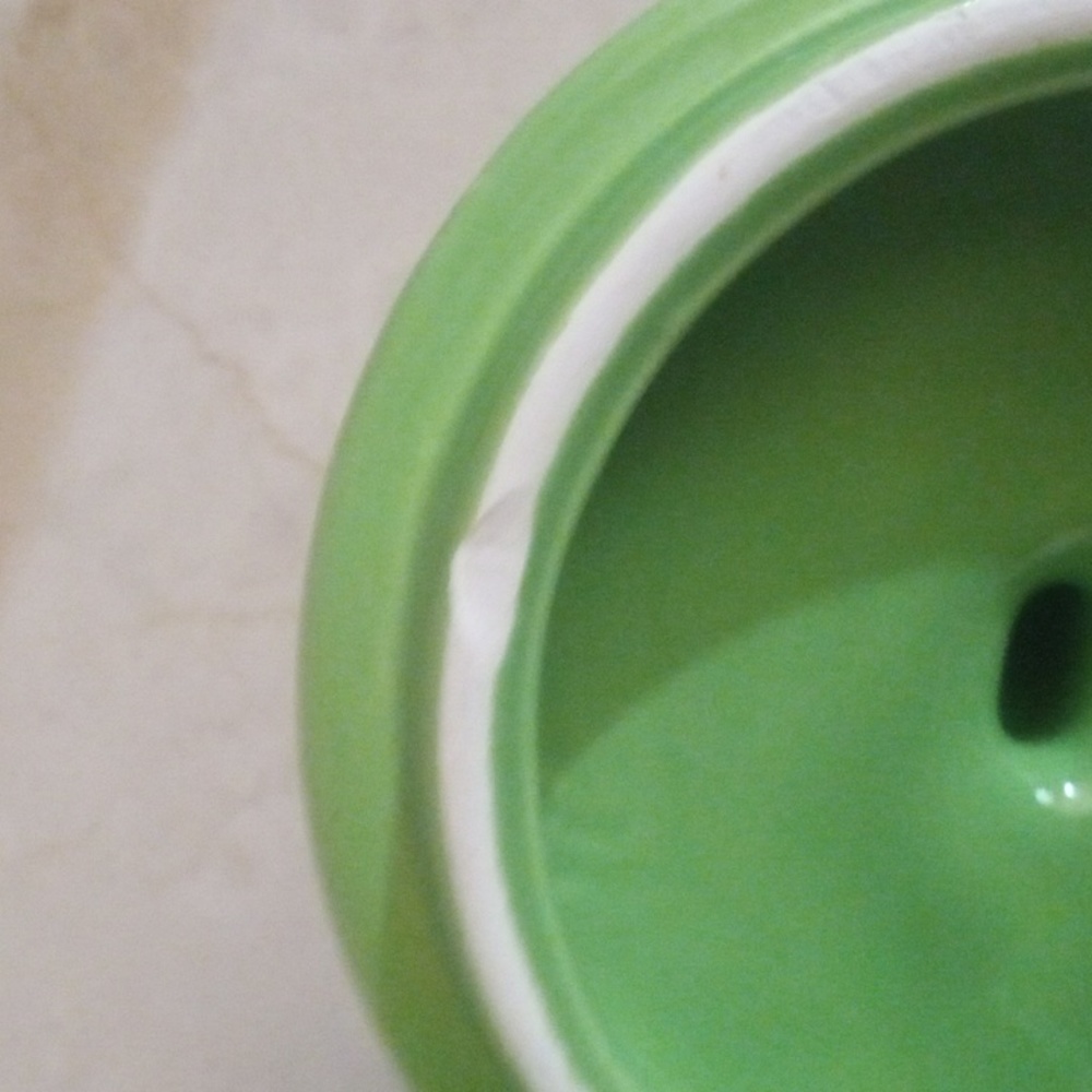 A M&M green canister. It can hold a variety of things. Cookies, Candy, Keys. - Picture 5 of 6
